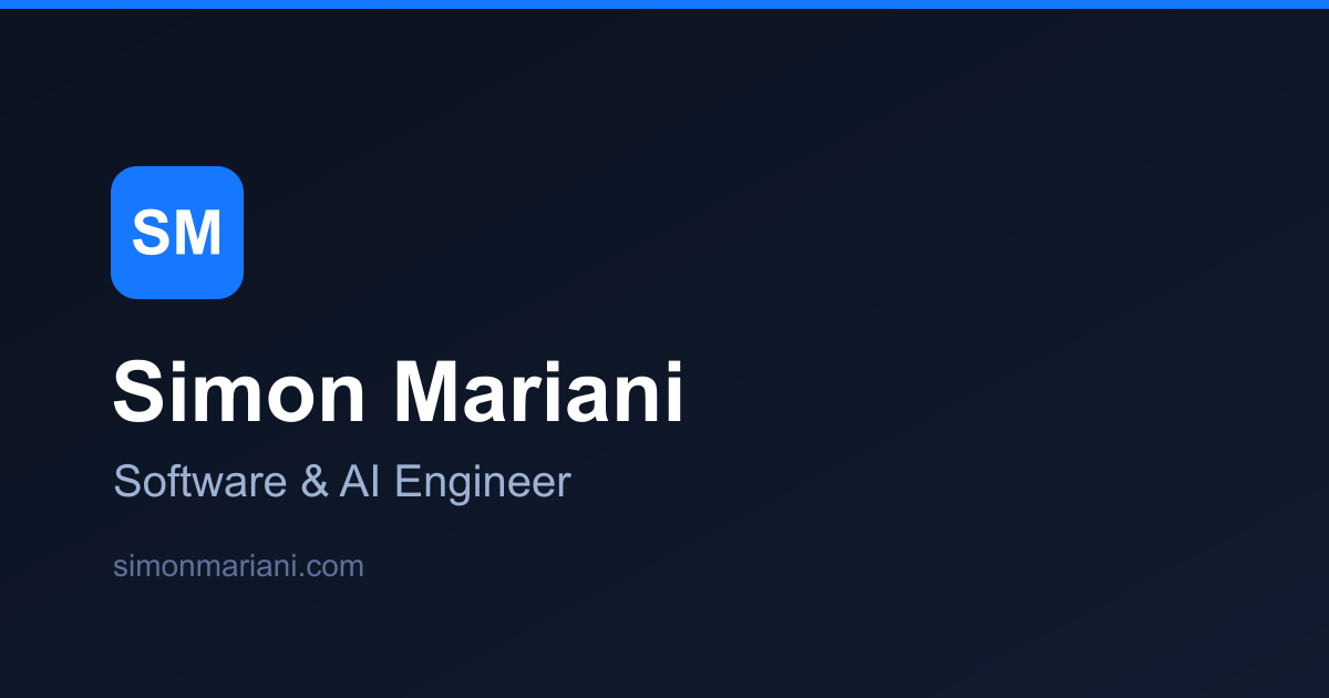 Simon Mariani - Software & AI Engineer